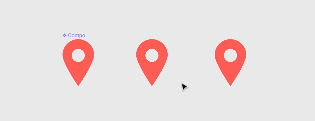 Component Overrides with geolocation icons Figma