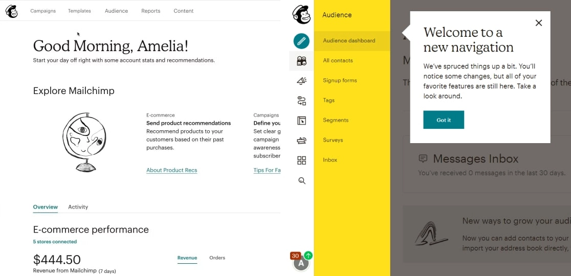 Mailchimp redesign