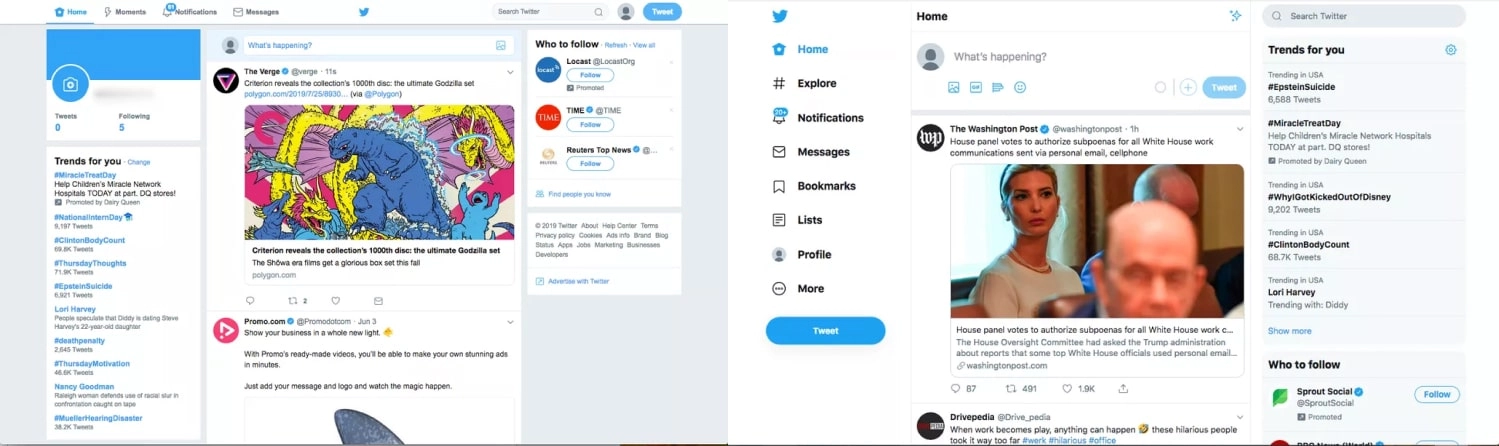 Twitter redesign